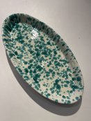 Benegiamo - Ovalt Fat Spruzzi, 29x15 cm Grön